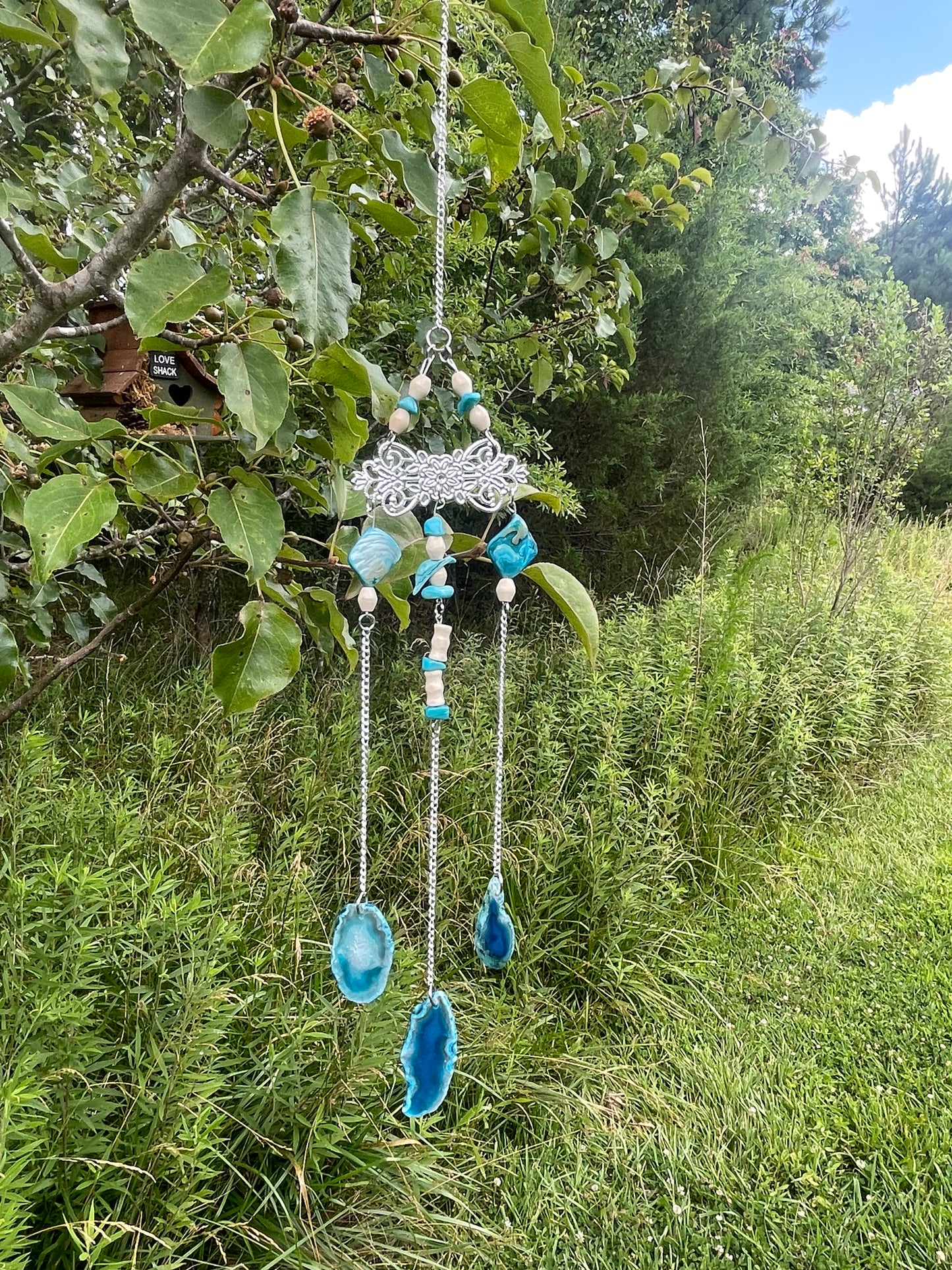 B. “Oceanic Serenity” - Turquoise and Blue Agate Sun Catcher